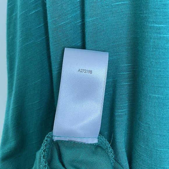 LOGO Lori Goldstein Green 3/4 Sleeve Tunic with Pockets - Picture 6 of 6